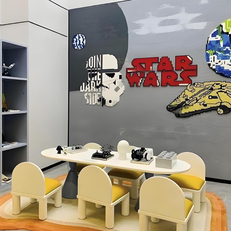 Sales department children's table and chair combination overhead floor reading area children's learning writing table kindergarten baby handmade table