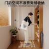 Solid wood perforated board ultra-thin storage rack cherry wood color cheese thin cabinet without punching door back gap floor-standing storage rack