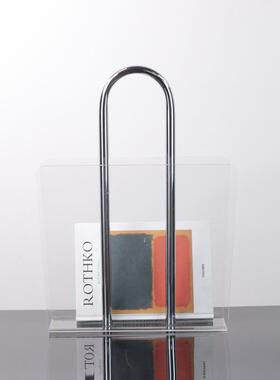 现代卧室客厅书房何AVW几透简明亚克约力杂志书架篮米兰时尚软装