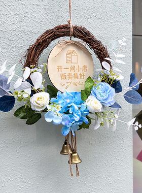 客厅餐厅门上挂饰花环墙壁装饰背景墙面服装店门上挂饰遮丑装饰