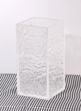 现代简约亚克力水波纹透明花器酒店餐桌玄关艺术花艺组合花瓶摆件