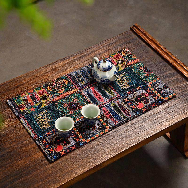 复古茶席棉麻双面中式禅意复古名族风小茶垫吸水隔热布艺茶道配件,淘宝优惠券,粉丝福利购,淘宝优惠卷