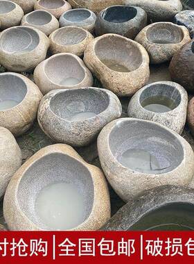 日式庭院水槽石槽流水惊鹿滴水户外石钵蹲锯造景装饰别墅花垒德株