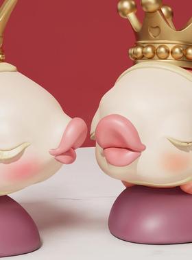 双鱼订婚摆件结婚新婚送新人礼物客厅酒柜家居装饰品乔迁新居礼品