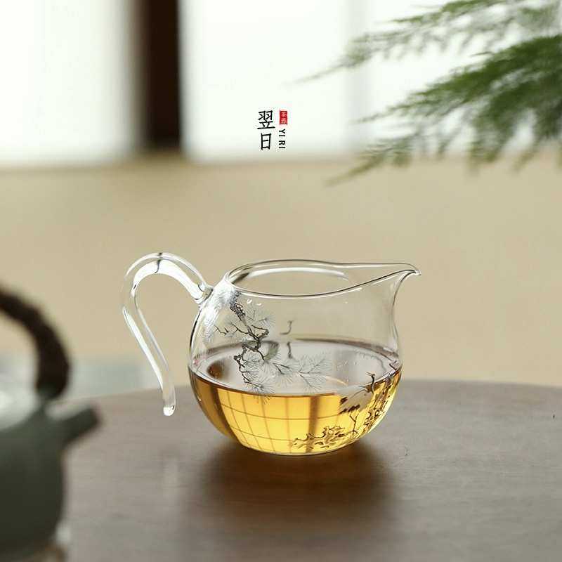 翌日松鹤草堂公道杯高透耐热玻璃分茶器公杯大号茶海茶道配件,淘宝优惠券,粉丝福利购,淘宝优惠卷