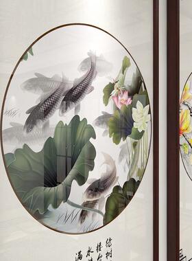 春夏秋冬装饰画 客厅沙发背景墙挂画四联 国画餐厅四季壁画新中式