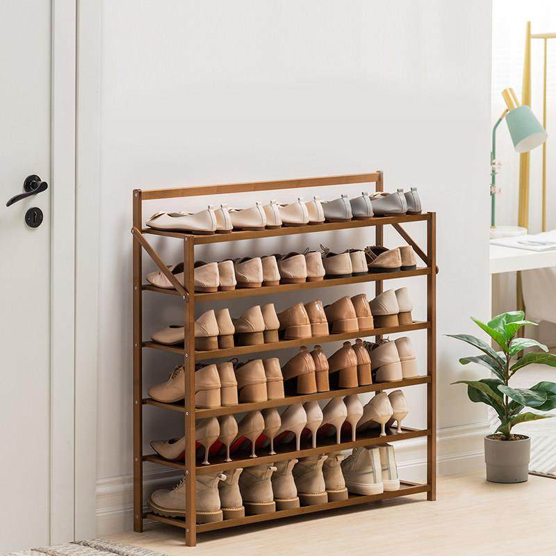 鹏音免安装加粗鞋架 多层鞋架白色奶油灰 竹制经济型可折叠宿舍鞋柜 加高靴架组合款摆件,淘宝优惠券,粉丝福利购,淘宝优惠卷