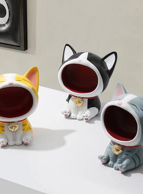 招财猫钥匙收纳摆件入户玄关置物架桌面客厅家居装饰乔迁新居礼品