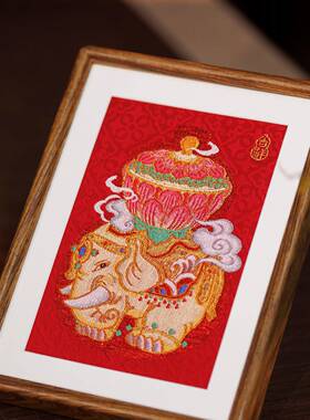 南京所Y0376云锦研究博物大象摆件镇宅门口玄业关客厅开乔迁礼馆