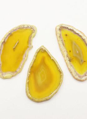 亚马逊爆款天然石不规则形吊坠14x22mm多色玛瑙片挂件DIY饰品配件