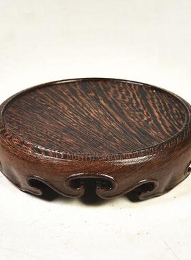 花盆底座ZJ6669盆鸡翅圆形实木花瓶鱼缸景佛像紫砂壶底座摆件瓷器