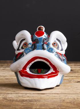 高档车载饰品石湾公仔岭南摆民俗文化办礼品家饰装品陶瓷手件醒狮