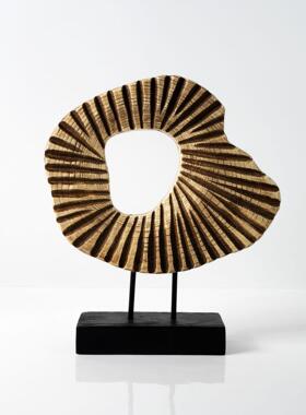 新雕中式侘寂放射木塑所样板间摆件会民宿玄FT-A027关书家柜居装