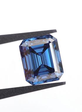 现桑货裸石长方祖母绿切莫石3*肥长方蓝5肥-01*12mm首饰镶嵌主石