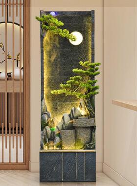 水幕墙流水屏风客厅隔断酒店景观摆件办公室装饰别墅庭院假山鱼池