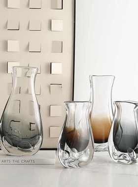 北欧 ins风创意渐变色气泡玻璃花瓶样板房别墅客厅餐桌高级感摆件