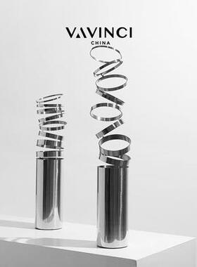 现代不锈钢魔样术环插花金器板房术ICP家居艺花瓶摆件售楼处软装