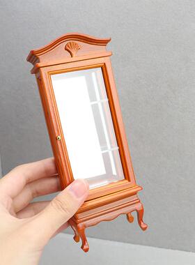 1:12娃娃屋DOLLHOUSE模型屋迷你家具食玩微缩实木弧顶单门柜子