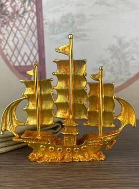 黄2026铜帆风顺一摆件龙船店一帆风家居办顺公室铺创意工艺品装饰