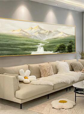 客厅装饰画日照金山沙发背景墙挂画山水风光斯堪的纳维亚风格高端