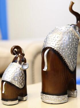 家居装饰品大象摆饰客厅玄关入户茶桌办公室电视柜招财摆设一对