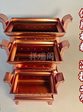 香炉红铜色炉铸铁炉铁炉四方鼎寺庙祠堂摆件家用供奉香薰炉插香炉