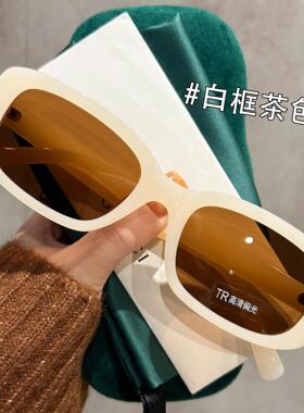 黑框日落色偏光墨镜女款2025新款近视高级感猫眼抗UV太阳眼镜