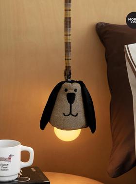 Moreover 悠米小狗挂灯 创意客厅装饰卧室床头布艺可爱悬挂小夜灯