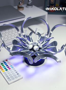 NIKOLATOY萨奇画廊现代美学视觉艺术花RGB灯带桌摆壁挂机械永生花