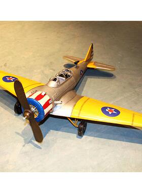 复古工艺品老式舰载攻击机铁艺飞机模型摆件家居摆设道具