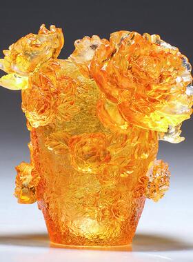 琉璃花瓶餐桌现代简约实用送老外礼物中国工艺礼品摆饰客厅装饰摆