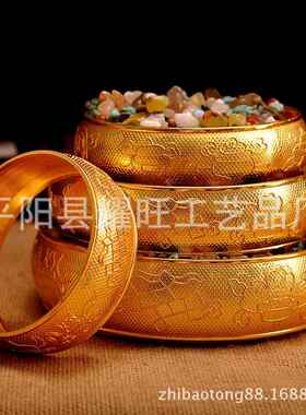 铜镀金尼泊尔曼扎盘特大号 四加行/供曼茶罗/带托盘
