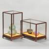 Mahogany glass cover ornaments, antique vases, Buddha statues, arts and crafts, gift ornaments, display boxes, dust covers, solid wood treasures