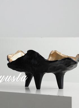 复古中古风水果盘客厅大餐厅别墅样板间干果托盘摆件软装饰品茶几