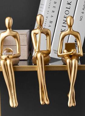 高级感轻奢抽象创意坐姿人物摆件电视柜书架子艺术家居装饰品