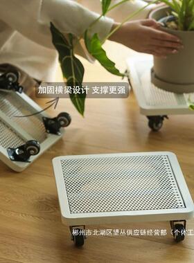 厂家直销带刹车万向轮静音轮移动花盆托盘铁艺加厚特大号正方形底