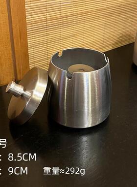 加厚防风不锈钢烟灰缸带盖子时尚家用商务电竞台球茶桌烟灰盅印字