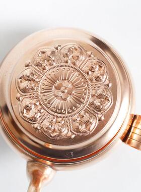 水陆供盘扁壶红铜冲花朵玛壶/藏传家用用品/圣水杯宝瓶净瓶碟子