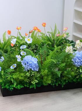 仿真绿植花箱假花摆设植物隔断花庭院花槽室内外造景组合搭配装饰