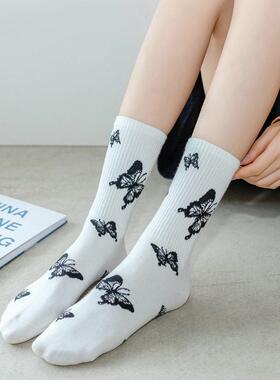 Women's socks Korea funny socks long socks black cool so