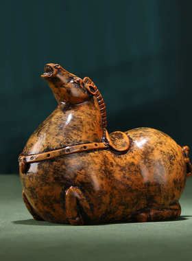 厂家直销黄铜摆件《盛世唐马》铜工艺品居客厅书房生肖马礼品摆件