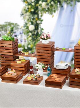 自助餐展示架冷茶比歇蛋餐糕摆木台沙F96J89H7质甜品台摆件中式利