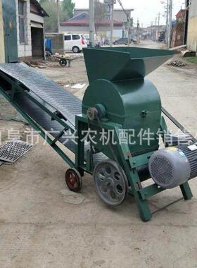 移动育苗基质土粉碎机 电机款土块粉土机 产量配套皮带输送机