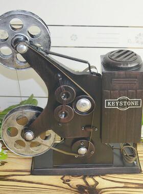 覆古怀旧铁艺电影放映机模型摆件家居软装创意桌面摆设摄影机道具