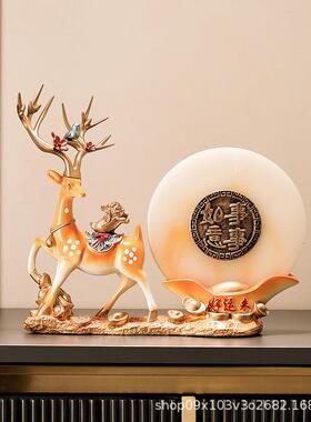 鹿中客厅装饰品件家新居创意招财鹿，玄关电视柜桌面摆新式件朋摆