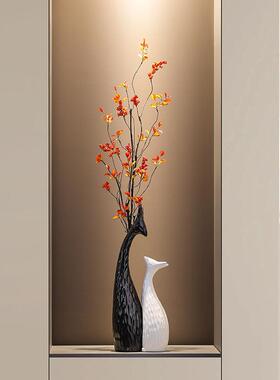 入户玄关招财鹿竖高花瓶新年摆件新中式客厅电视柜装饰品乔迁礼物