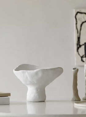 酒店客厅高脚置样板房家居零食摆件物简约现代果盘中古玄关装饰