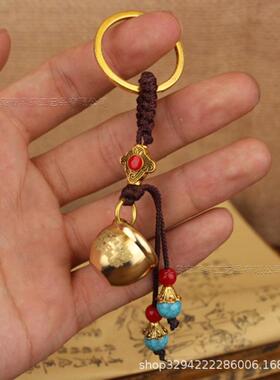 黄铜钥匙扣百福缸五帝钱葫芦车锁匙挂件景区小商品地摊夜市直播