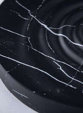 简约黑色树脂工艺品 大理石纹果盘 厨房餐桌收纳盘摆件 家居装饰