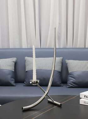 0304式创意半欧圆弧形金属客烛台摆厅件餐餐桌酒店西餐厅厅家居装